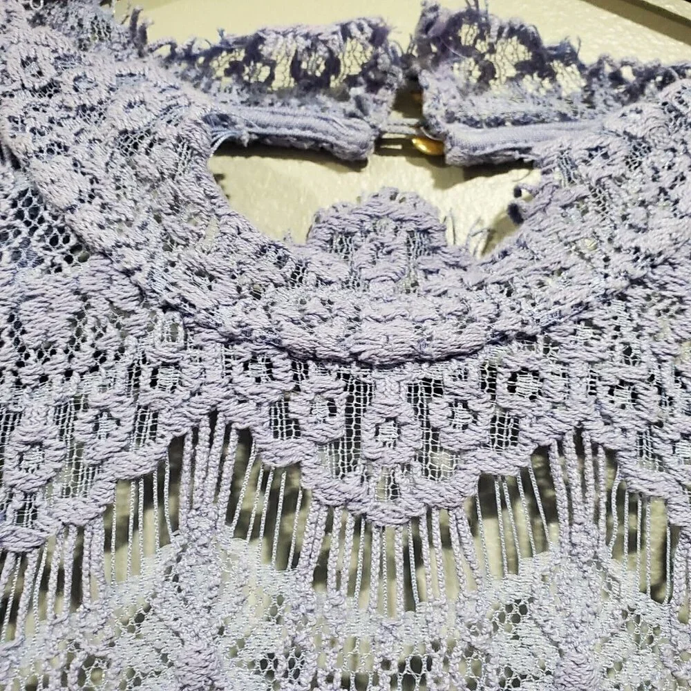 Intimately Free People Purple Lace Daydream Dress Backless High-Neck size Medium - Picture 7 of 12